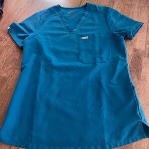 Figs Women’s Teal V-Neck Scrub Top XS
